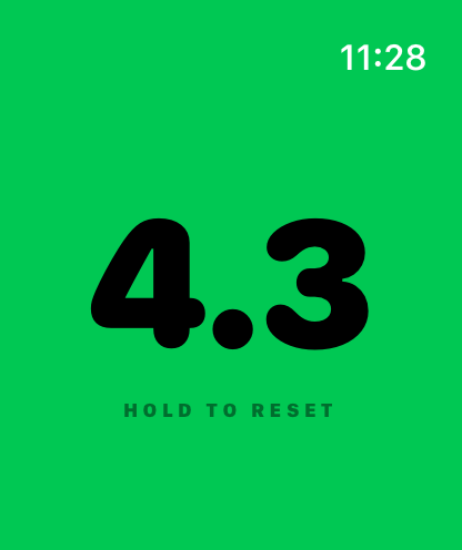 Apple Watch counting down in green: 4.6